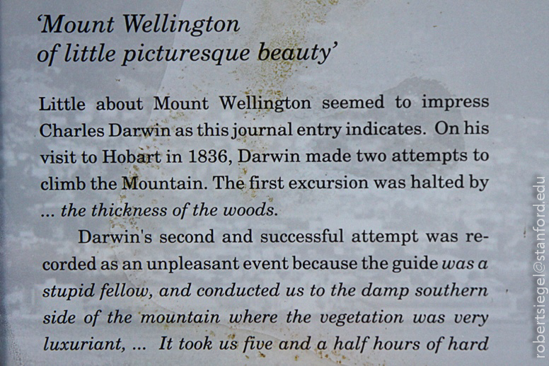 mount wellington darwin plaque